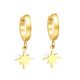 2023 New 1.6x11mm Circle with Lucky Star Earrings