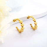 New Open Semicircle Size Steel Ball Earrings For Women