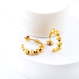 New Open Semicircle Size Steel Ball Earrings For Women