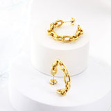 New Open Half Round Chain Earrings For Women