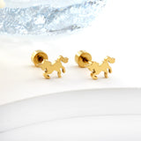 2023 New Fashion Children's Screw Plug Horse-shaped Stud Earrings