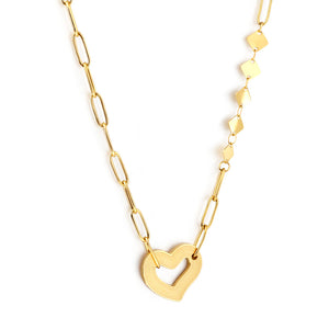 New Heart-shaped Cutout Accessories + 5 Square Accessories Necklace