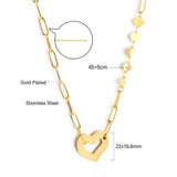 New Heart-shaped Cutout Accessories + 5 Square Accessories Necklace