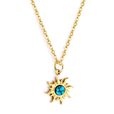 2023 New Round Accessories + Blue Flower Stone Necklace