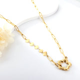 New Fashion Peach Blossom Hollow Accessory + 5 Square Accessory Necklaces