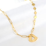 New Heart-shaped Cutout Accessories + 5 Square Accessories Necklace