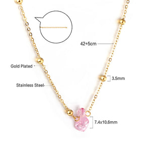 New Fashion Shaped Mixed-Color Zircon Necklace（Color Random Delivery）