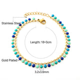 New 18+3cm Deep and Light Blue Red Green Purple Round Drip Oil  Bracelet