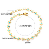 New Fashion Peach Blossom Blue Oil Drip Bracelet For Women