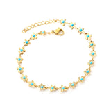 New Fashion Peach Blossom Blue Oil Drip Bracelet For Women