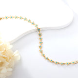 New Fashion Peach Blossom Blue Oil Drip Bracelet For Women