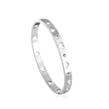 New Fashion Steel Color With Diamonds Hard Bracelet For Women