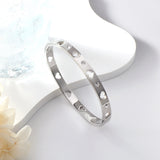 New Fashion Steel Color With Diamonds Hard Bracelet For Women