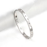 New Fashion Steel Color With Diamonds Hard Bracelet For Women