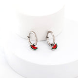 New 1.6x11mm Circle With Mixed Color Watermelon Earrings