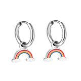 Nouveau Cercle 1.6x11mm avec boucles d'oreilles arc-en-ciel de couleurs mélangées