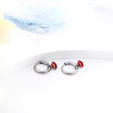 New 1.6x11mm Circle With Red Lips Earrings For Women