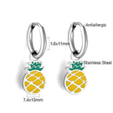 New 1.6x11mm Circle With Mixed Color Pineapple Earrings