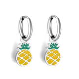 New 1.6x11mm Circle With Mixed Color Pineapple Earrings