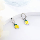 New 1.6x11mm Circle With Mixed Color Pineapple Earrings