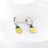 New 1.6x11mm Circle With Mixed Color Pineapple Earrings