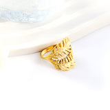 2023 New Fashion Double Layer Feather Shape Rings