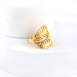 2023 New Fashion Double Layer Feather Shape Rings