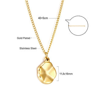 2023 New Bump Uneven Oval Pendant Necklace