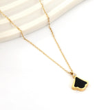 2023 New Bud Shape Black And White Shell Pendant With Diamonds Necklace