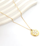 New Fashion Round White Shell Pendant with Diamond Necklace