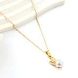 2023 New Cactus Shape Pendant with White Pearl Necklace