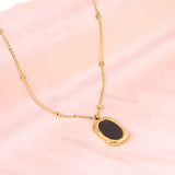 Collier avec pendentif rectangulaire en forme de Rose d'huile noire, nouveauté 2023