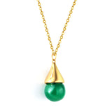 Collier pendentif pierre précieuse verte