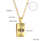 Medal inlaid eye pendant necklace