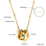 Three irregular circles pendant necklace