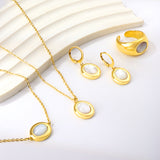 18K gold plated Necklace with white shell pendant