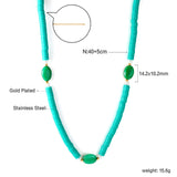 18K gold plated + 5 colors lariat necklace