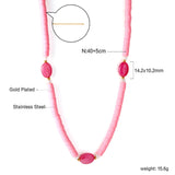 Plaqué or 18 carats + collier lariat 5 couleurs