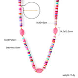 Plaqué or 18 carats + collier lariat 5 couleurs