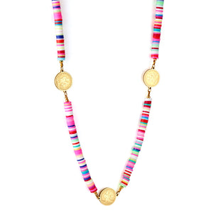 18K gold plated + 3 circles lariat necklace