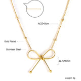 18K gold-plated bow pendant necklace