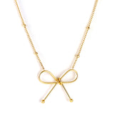 18K gold-plated bow pendant necklace