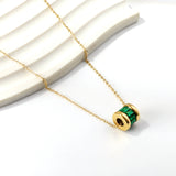 18K gold plated green CZ pendant necklace