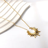 Irregular half circle pendant necklace