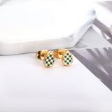 Drop Shape Mixed Color Cut Stud Earrings