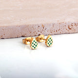 Drop Shape Mixed Color Cut Stud Earrings