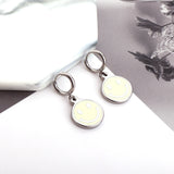 Fashion Stainless Steel Yellow Smiley Earrings