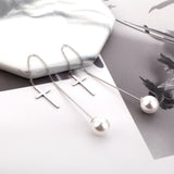 Fashion Cut Stud Earrings with White Pearls