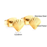 Stainless Steel Shell Cut Stud Earrings