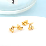 Stainless Steel Cherry Cut Stud Earrings